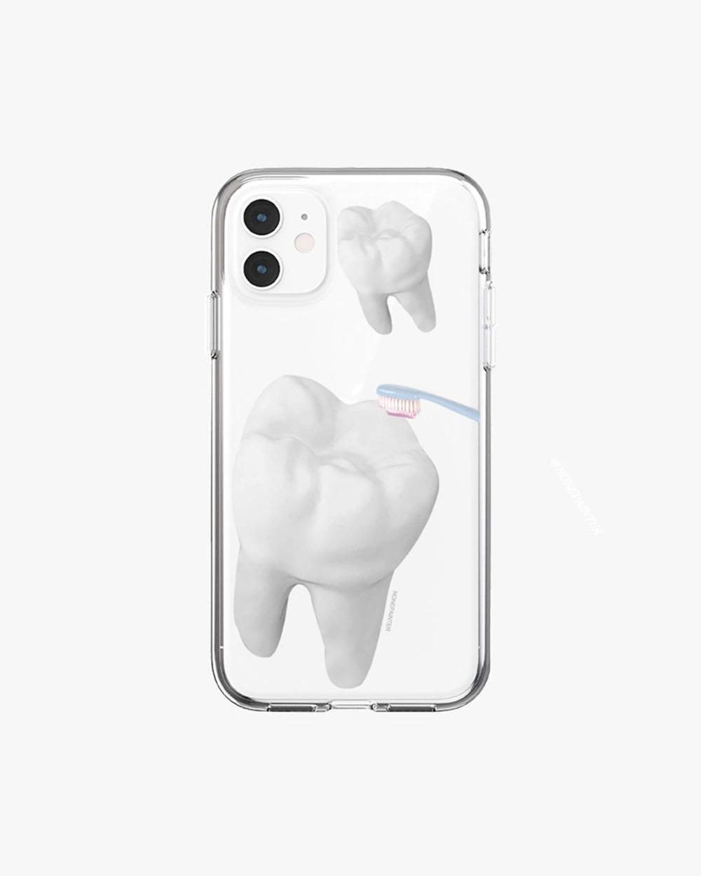 brushing teeth clear jelly case